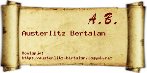 Austerlitz Bertalan névjegykártya